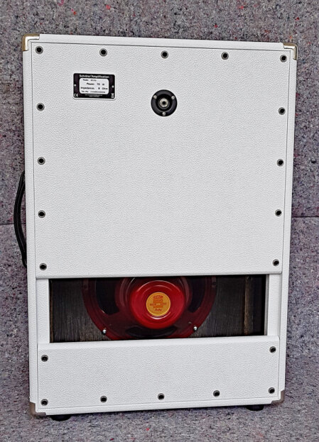 Schröter Amplification 2x12er Box stehend Back Schröter Amplification 2x12er Box stehend Back White